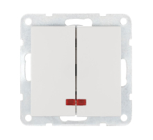 Выключатель LK Studio 2-кл., с индикаторами (схема 5L) 16 A, 250 B (белый) LK60 861204-1