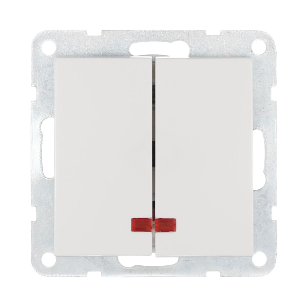 Выключатель LK Studio 2-кл., с индикаторами (схема 5L) 16 A, 250 B (белый) LK60 861204-1