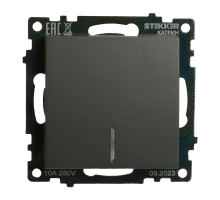Выключатель одноклавишный Stekker Катрин с подсветкой графит GLS10-7101-06 49408