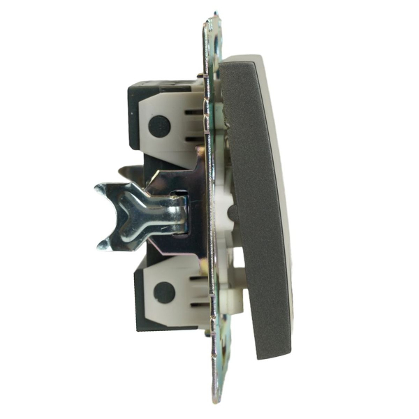 Переключатель перекрестный одноклавишный Stekker Катрин графит GLS10-7110-06 49416