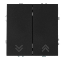 Выключатель 2-клавишный самовозвратный (механизм), Stekker, 250В, 10А Эмили, RSW10-5113-05, черный уголь, soft touch 50327