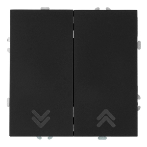 Выключатель 2-клавишный самовозвратный (механизм), Stekker, 250В, 10А Эмили, RSW10-5113-05, черный уголь, soft touch 50327