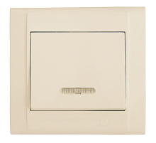 Выключатель Makel 1-кл. СП Defne 10А IP20 с подсветкой крем. 42010021