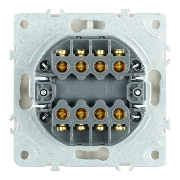 Переключатель перекрестный 2-клавишный (механизм), Stekker, 250В, 10А Эмили, RSW10-5111-08, кашемир, soft touch 50165