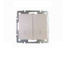 Выключатель проходной двойной Lezard Rain белый жемчуг 703-3088-106