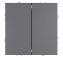 Выключатель 2-клавишный (механизм), СЗК, Stekker, 250В, 10А Эмили, RSW10-5104-10ZK, платиново-серый, soft touch 50239