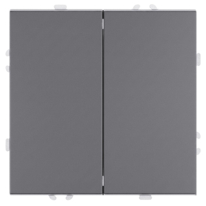 Выключатель 2-клавишный (механизм), СЗК, Stekker, 250В, 10А Эмили, RSW10-5104-10ZK, платиново-серый, soft touch 50239