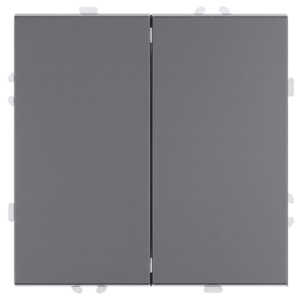 Выключатель 2-клавишный (механизм), СЗК, Stekker, 250В, 10А Эмили, RSW10-5104-10ZK, платиново-серый, soft touch 50239