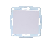 Выключатель двойной Lezard Vesna белый 742-0288-101