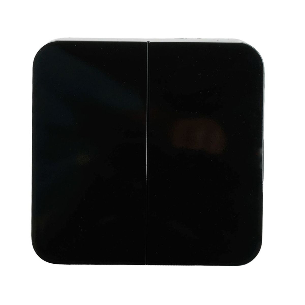 Выключатель двухклавишный Stekker София черный MSW10-20-02 49293