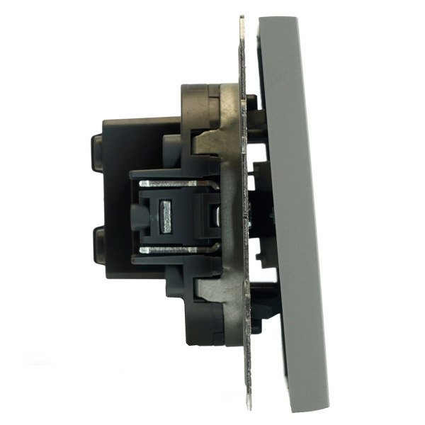 Переключатель перекрестный 1-клавишный (механизм), STEKKER, 250В, 10А, серия Эмили, RSW10-5110-10, платиново-серый, soft touch 49949