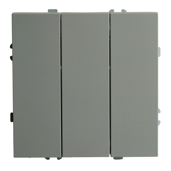 Выключатель 3-клавишный (механизм), STEKKER, 250В, 10А, серия Эмили, RSW10-5108-10, платиново-серый, soft touch 49948