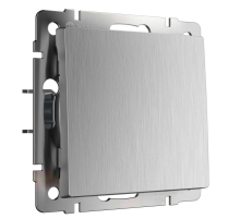 Выключатель одноклавишный проходной Werkel cеребряный рифленый W1112009 4690389158902