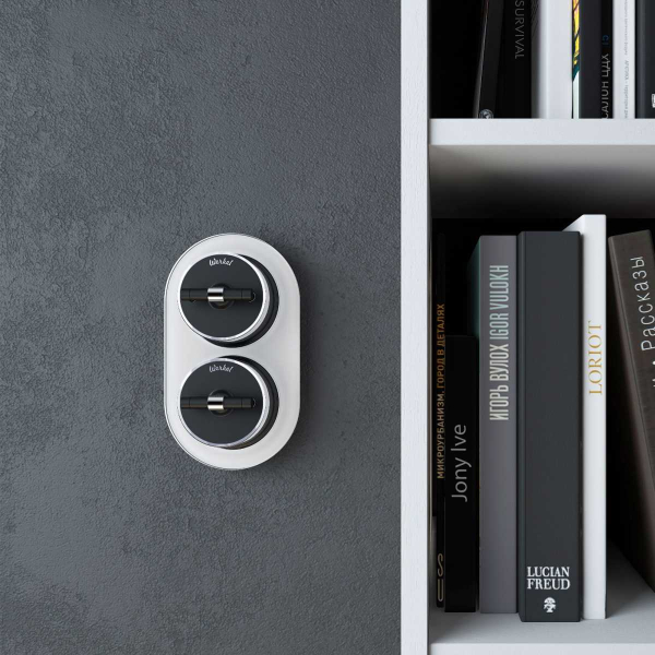 Переключатель-выключатель Werkel Vintage черный матовый/хром W5812051 4690389174032