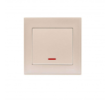 Выключатель с подсветкой Lezard Rain кремовый 703-0303-111