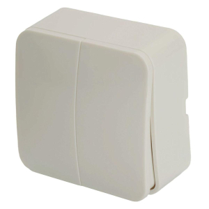 Выключатель двухклавишный Stekker белый MSW10-20-01 49289