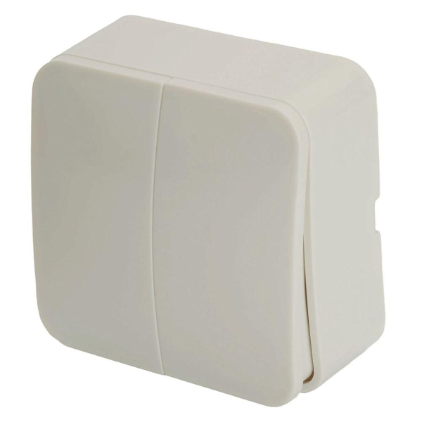 Выключатель двухклавишный Stekker белый MSW10-20-01 49289