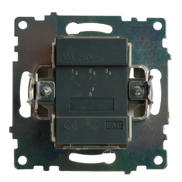 Выключатель трехклавишный Stekker Катрин графит GLS10-7108-06 49415