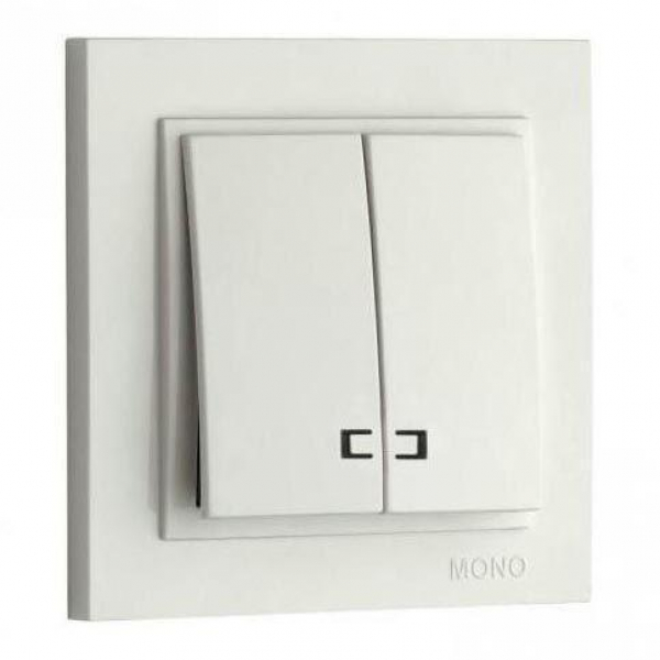 Выключатель Mono Electric Despina двухклавишный с подсветкой жемчуг 102-252525-103 Выключатель Mono Electric Despina двухклавишный с подсветкой жемчуг 102-252525-103