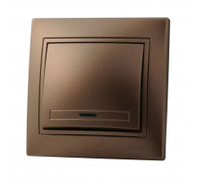 Выключатель с подсветкой Lezard Mira коричневый со вставкой 701-3131-111