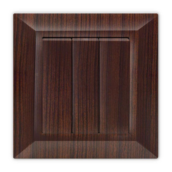 Выключатель трехклавишный Vesta-Electric Roma Mebel коричневый FVK010301FRN Выключатель трехклавишный Vesta-Electric Roma Mebel коричневый FVK010301FRN