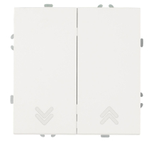 Выключатель 2-клавишный самовозвратный (механизм), Stekker. 250В, 10А Эмили, RSW10-5113-01, белый фарфор, soft touch 50325