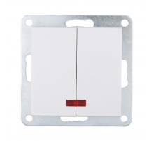 Выключатель LK Studio 2-кл., с индикаторами (схема 5L) 16 A, 250 B (белый) LK80 841204-1