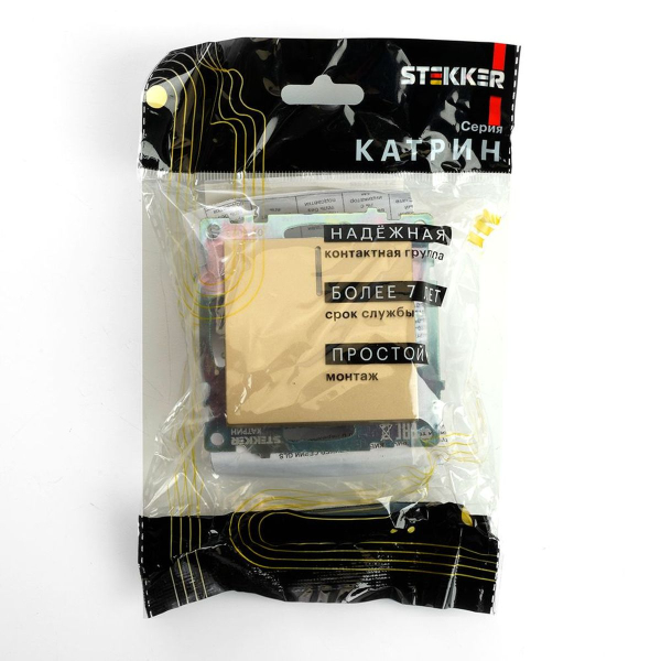 Выключатель одноклавишный Stekker Катрин с подсветкой золото GLS10-7101-08 49215