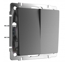 Перекрестный выключатель Werkel двухклавишный графит матовый W1123064 4690389196898