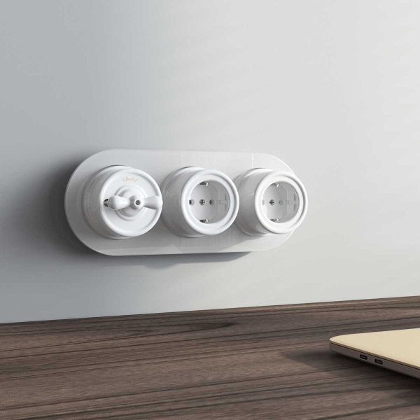 Переключатель-выключатель Werkel одноклавишный Retro белый W5612001 4690389166709