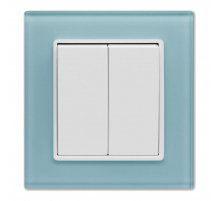 Выключатель двухклавишный Vesta-Electric Exclusive Blue голубой FVK050101SIN