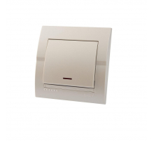 Выключатель проходной с подсветкой Lezard Deriy белый жемчуг 702-3030-114