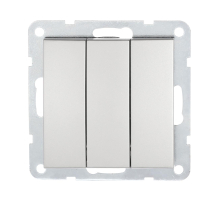 Выключатель LK Studio 3-кл.(схема 1+1+1) 16 A, 250 B (серебристый металлик) LK60 862103-1