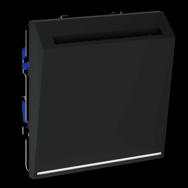 Выключатель встраиваемый S70 карточный 16А, (черный матовый) Voltum VLS010708