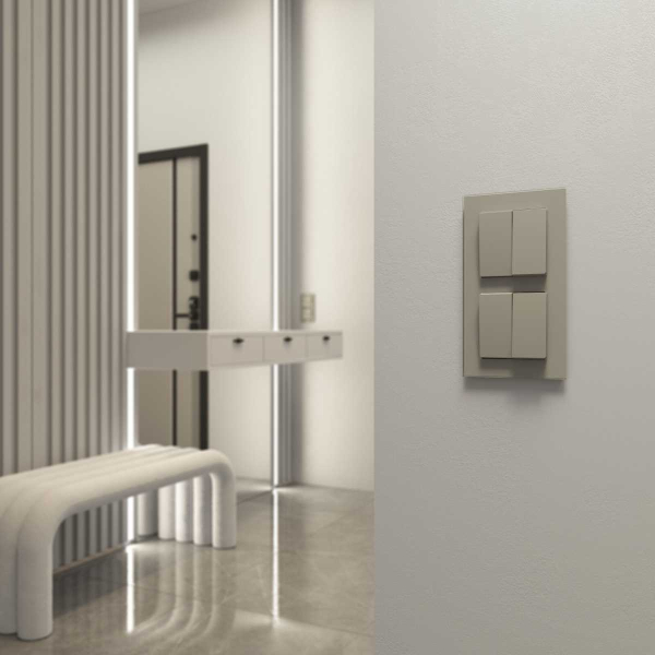 Выключатель двухклавишный проходной (дымчатый) W1222004/ a069458