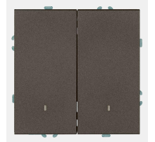 Выключатель 2-клавишный c индикатором (механизм), Stekker, 250В, 10А Эмили, RSW10-5102-09, антрацит, soft touch 49916