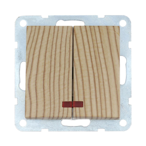 Выключатель LK Studio 2-кл., с индикаторами (схема 5L) 16 A, 250 B (сосна) LK60 861225-1