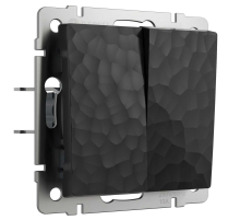 Выключатель Werkel Hammer двухклавишный черный W1220008 4690389162329