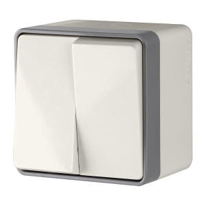 Выключатель Werkel двухклавишный влагозащищенный Gallant слоновая кость WL15-03-02 4690389102271