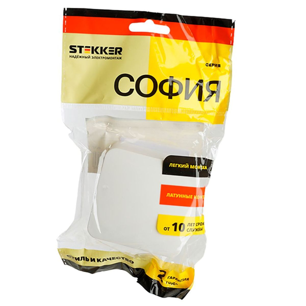 Выключатель одноклавишный Stekker белый MSW10-10-01 49287