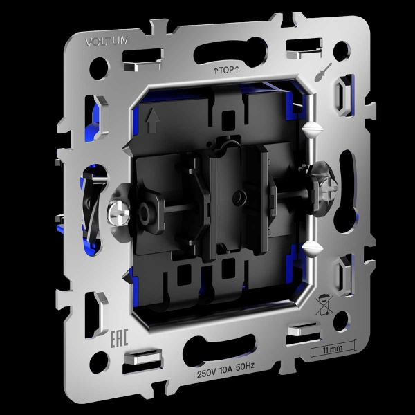 Механизм проходного переключателя одноклавишного 10А S70 Voltum VLS0103M