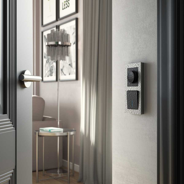 Выключатель Werkel Hammer одноклавишный с подсветкой черный W1210108 4690389162015