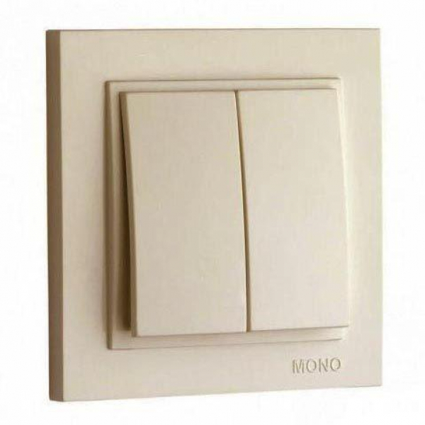 Выключатель Mono Electric Despina двухклавишный крем 102-170025-102 Выключатель Mono Electric Despina двухклавишный крем 102-170025-102