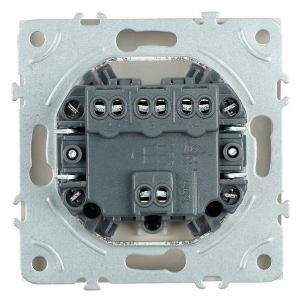 Выключатель 3-клавишный (механизм), Stekker, 250В, 10А Эмили, RSW10-5108-08, кашемир, soft touch 49896