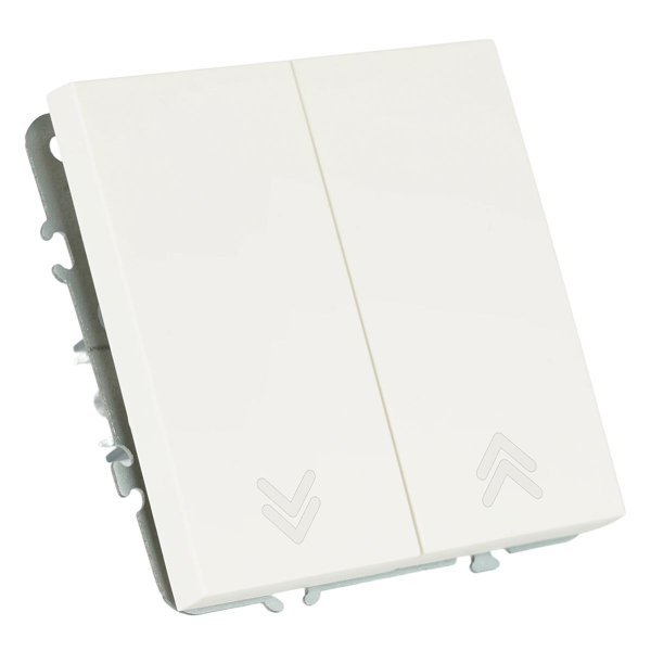 Выключатель 2-клавишный самовозвратный (механизм), Stekker. 250В, 10А Эмили, RSW10-5113-01, белый фарфор, soft touch 50325