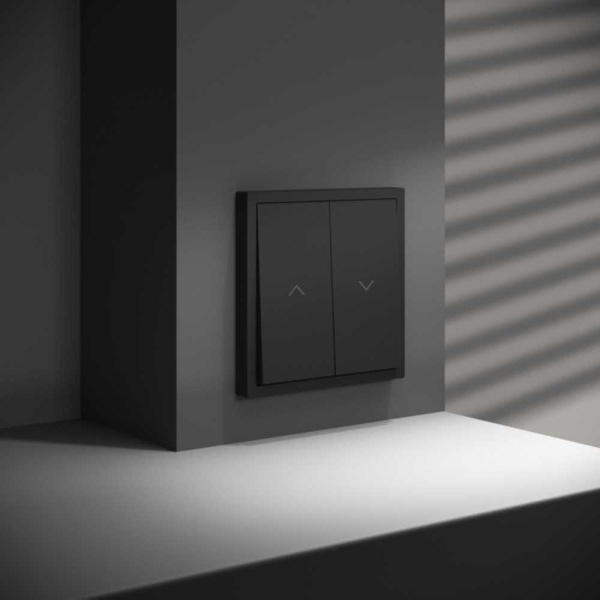 Выключатель встраиваемый Voltum S70 для жалюзи 10А черный матовый VLS020708