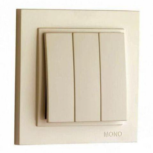 Выключатель Mono Electric Despina трехклавишный крем 102-170022-114 Выключатель Mono Electric Despina трехклавишный крем 102-170022-114