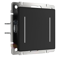 Сенсорный выключатель двухклавишный Werkel с подсветкой черный W4522008 4690389198052