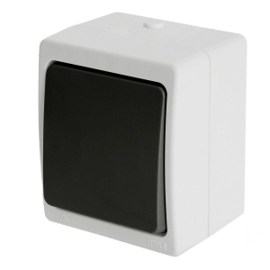 Выключатель одноклавишный Stekker Велена серый-графит PSW10-111-54 32752