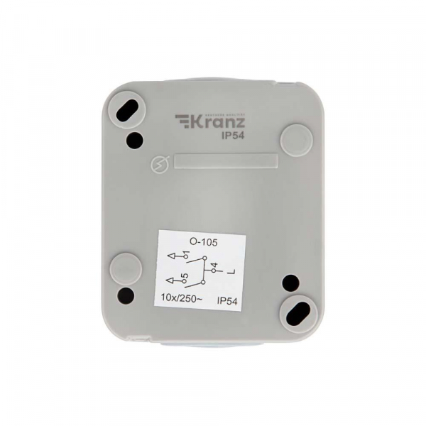 Выключатель двухклавишный Mini OG OG IP54, о/у, серый KRANZ KR-78-0833